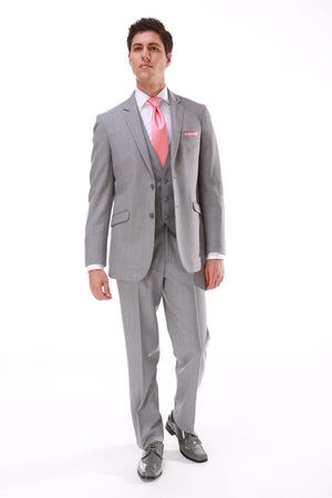 Heather Grey Moda Light Gray Tuxedo / Destination Suit Two Buttons