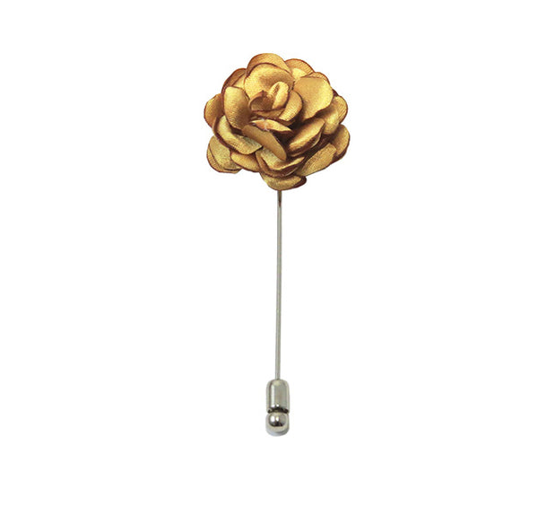 Gold Bow Tie, Pocket Square & Lapel Pin Formal Accessory Set