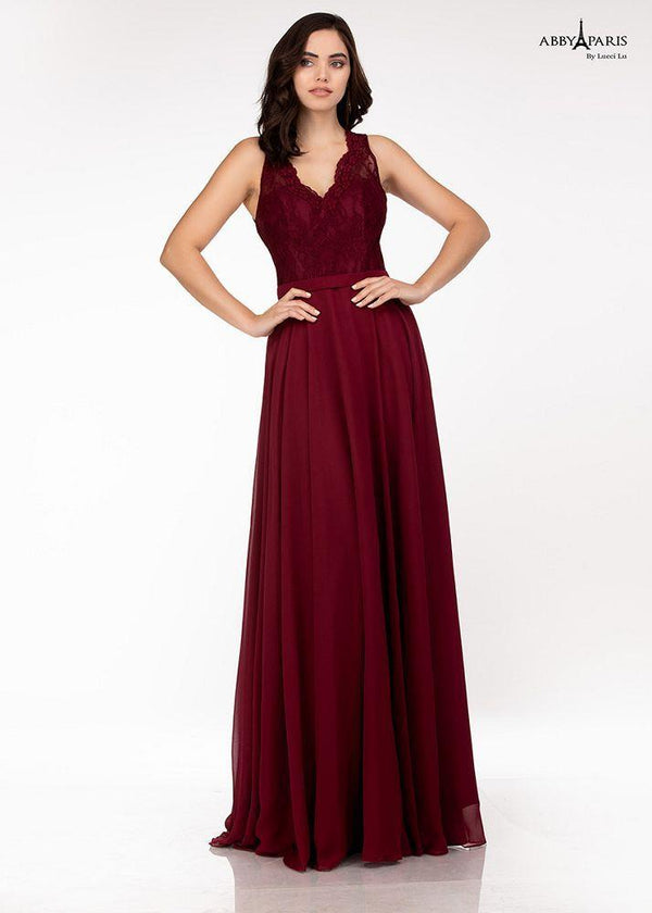 Lucci Lu style 93101 dress in burgundy