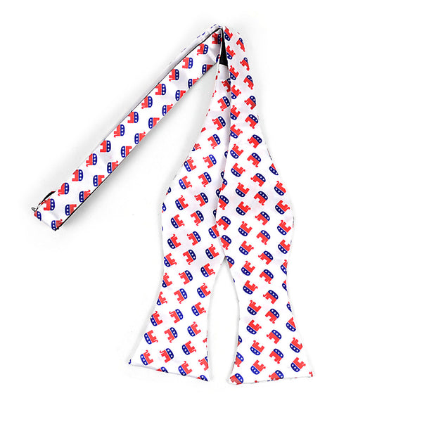 Republican White Self Tie Bow Tie