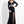 Rachel Allan 6137 Black Jersey 2 Piece Dress with Long Sleeves and Slit - Size 6