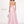 Rachel Allan 6487 Soft Pink Satin Illusion Halter A-Line Dress with Slit