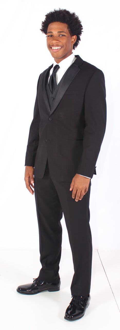 Black Caravelli Slim Fit Two Piece Black Tuxedo