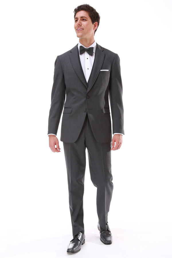 Steel Grey Allure Dark Gray Tuxedo Suit Jean Yves